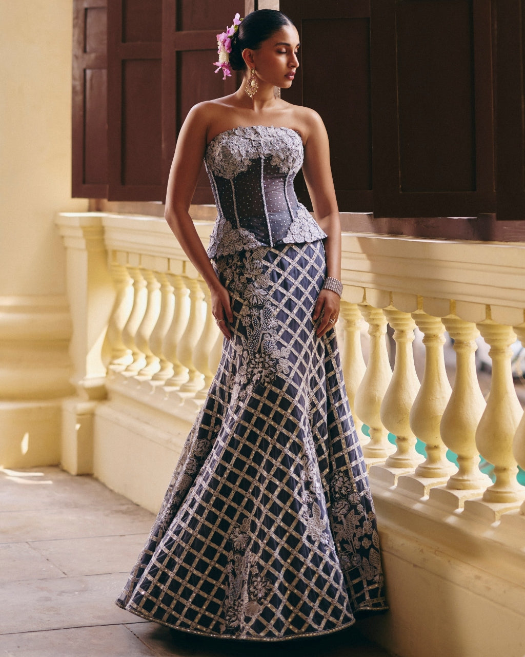 Gray Diana Lehenga Set