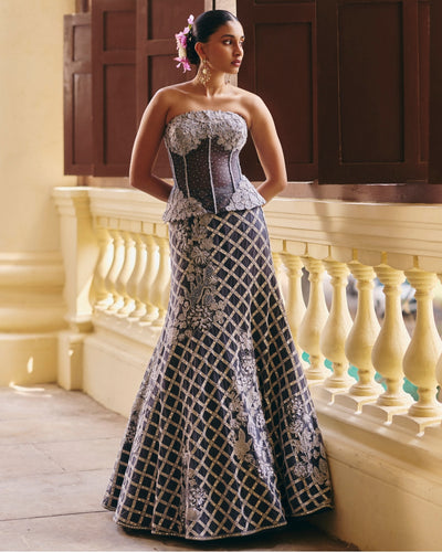Gray Diana Lehenga Set