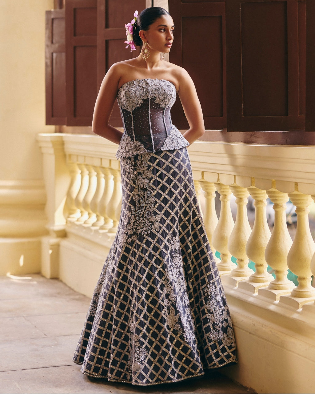 Gray Diana Lehenga Set