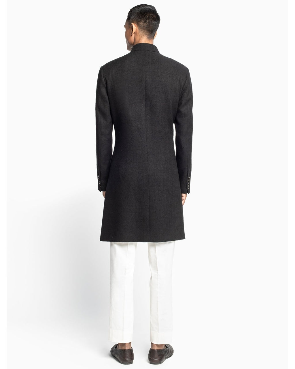 Asymmetrical Multi Button Achkan Set