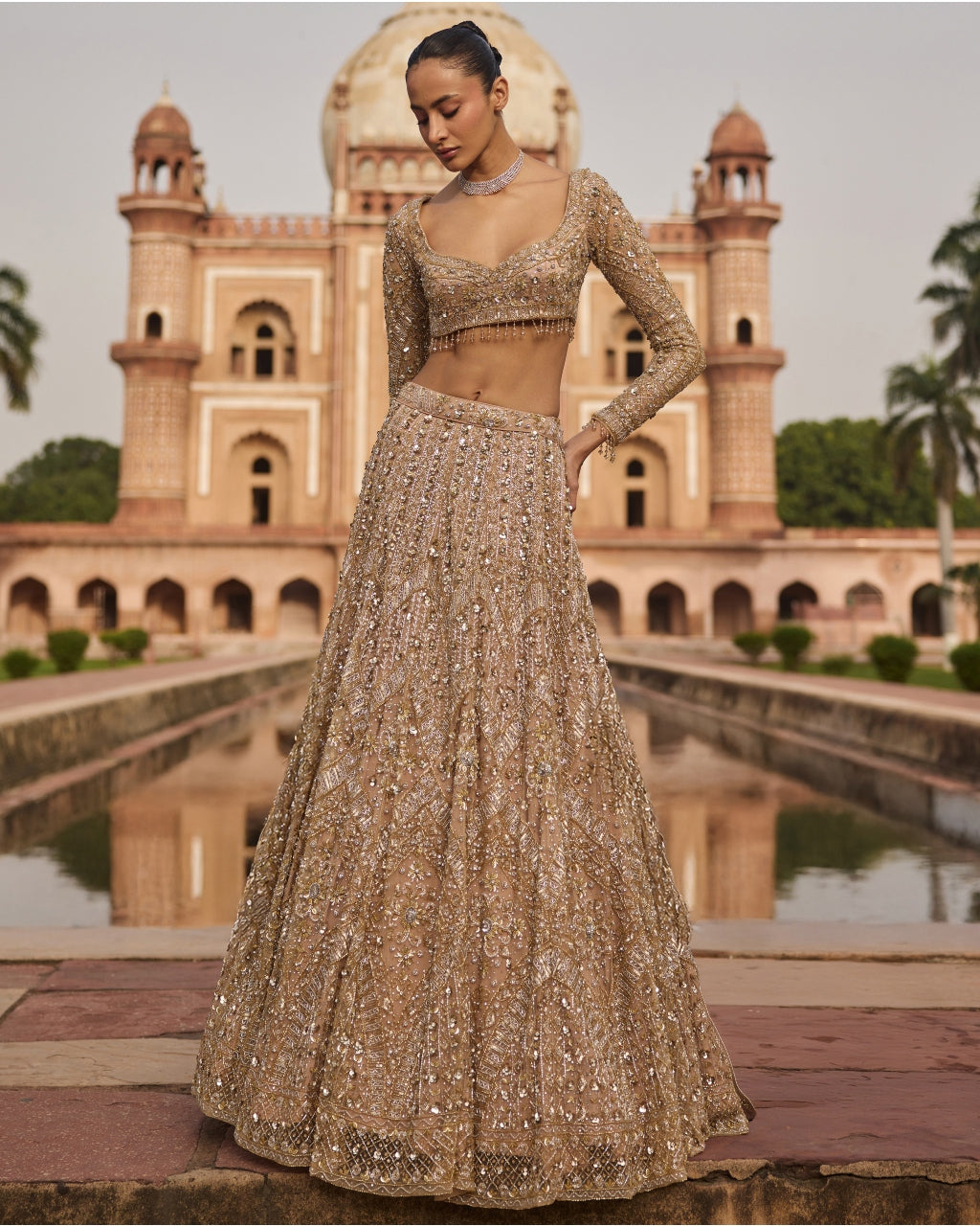 Gold & Silver Embellished Lehenga Set