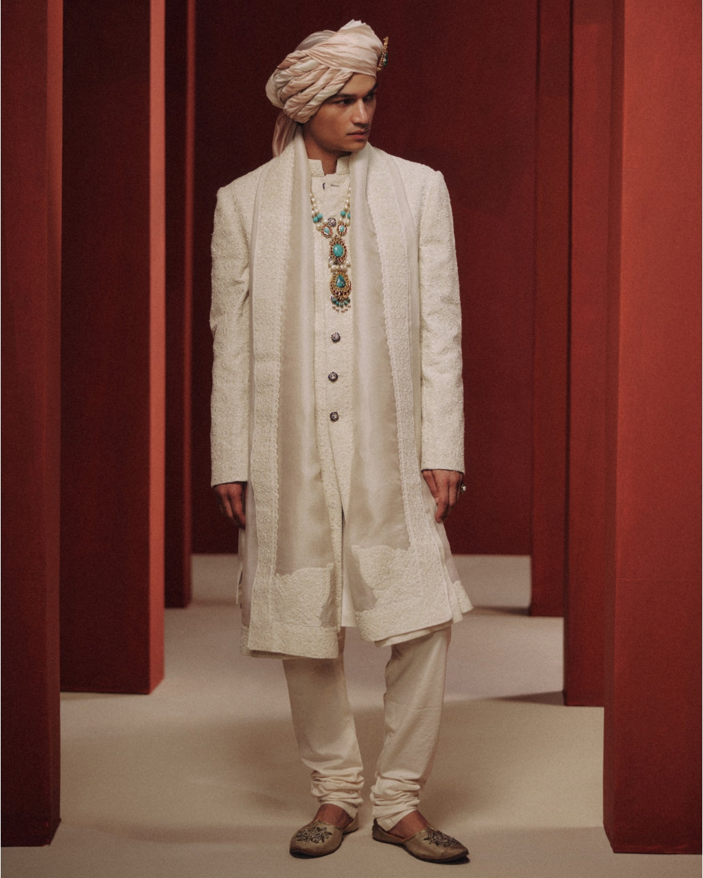 The Moonlit Pearl Sherwani Set
