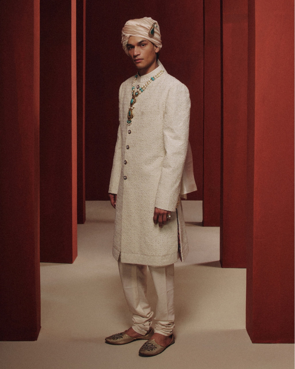 The Moonlit Pearl Sherwani Set