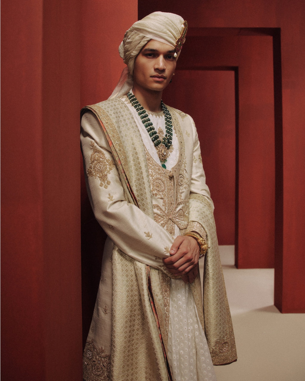The Celestial Crème Sherwani Set