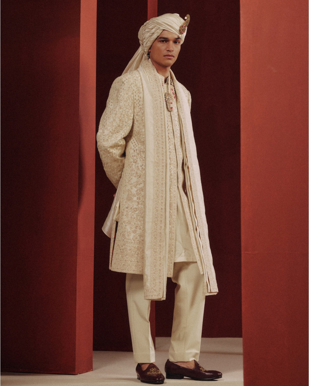 The Ivory Bloom Sherwani Set