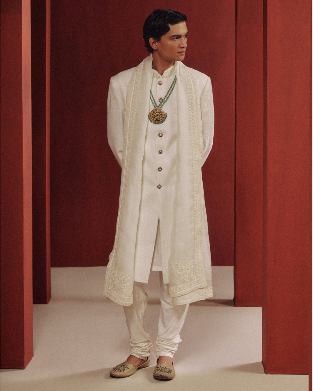 The White Solstice Sherwani Set