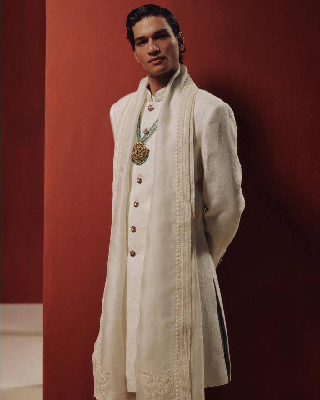 The White Solstice Sherwani Set