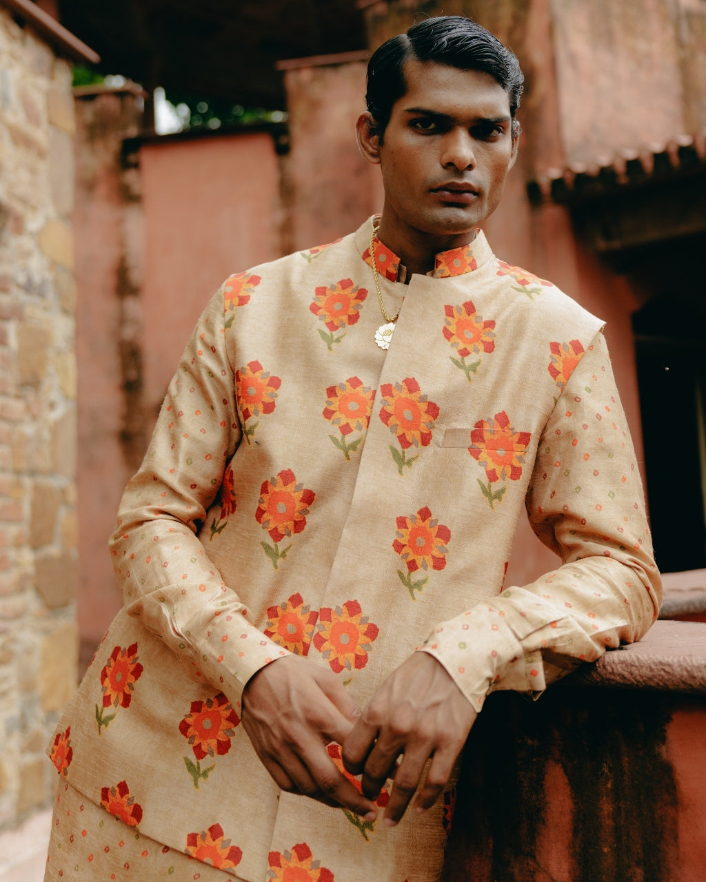 Biscuit Brown Printed Kurta Set