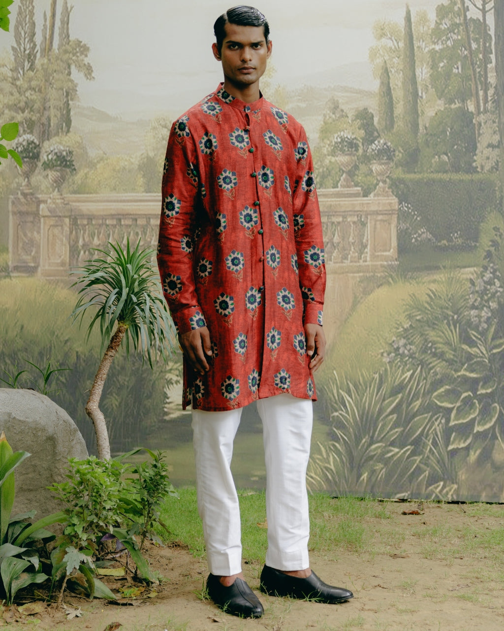 Ruby Red Printed Kurta Set