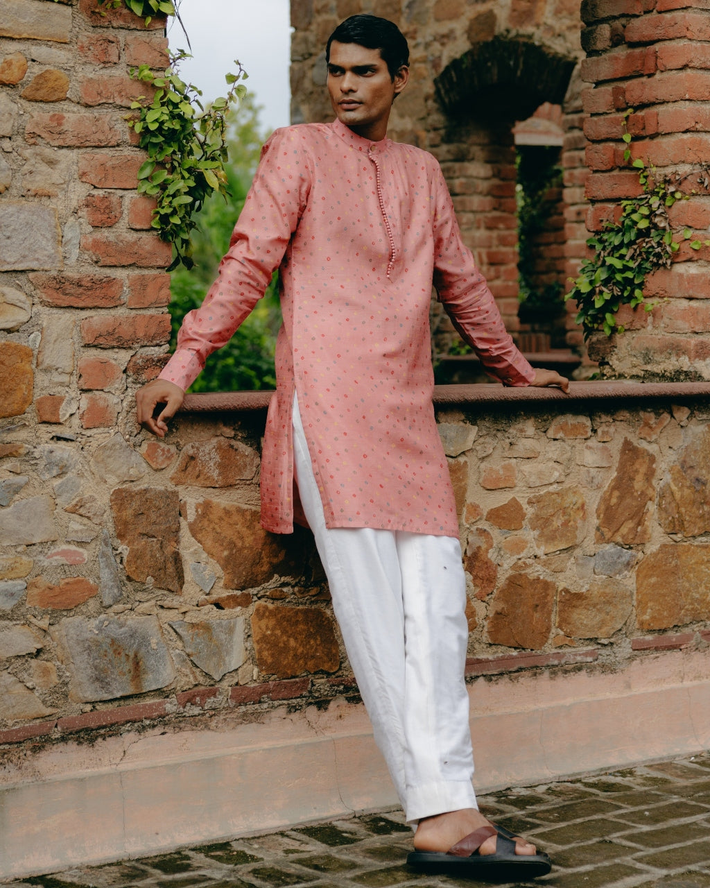 Dusty Rose Printed Kurta Set