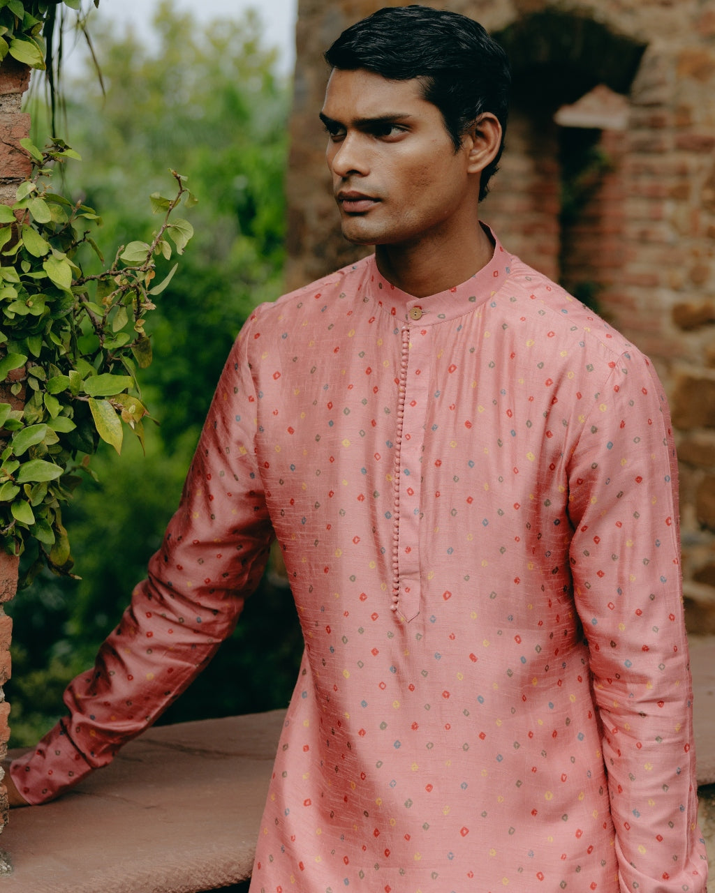 Dusty Rose Printed Kurta Set