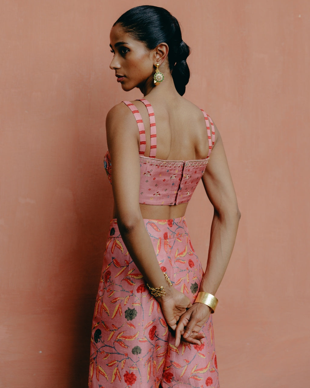 Pink Printed & Intricately Embroidered Co-Ord Set