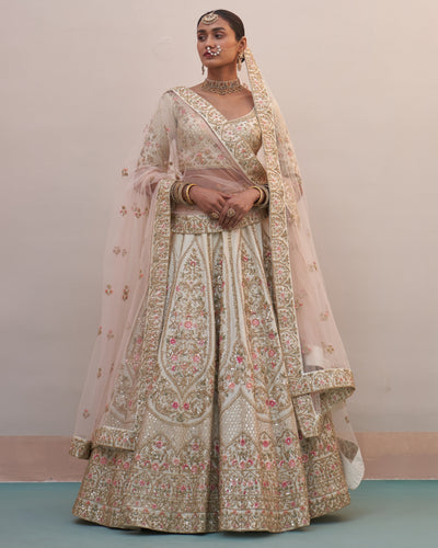 Hiya Ivory Double Dupatta Lehenga Set