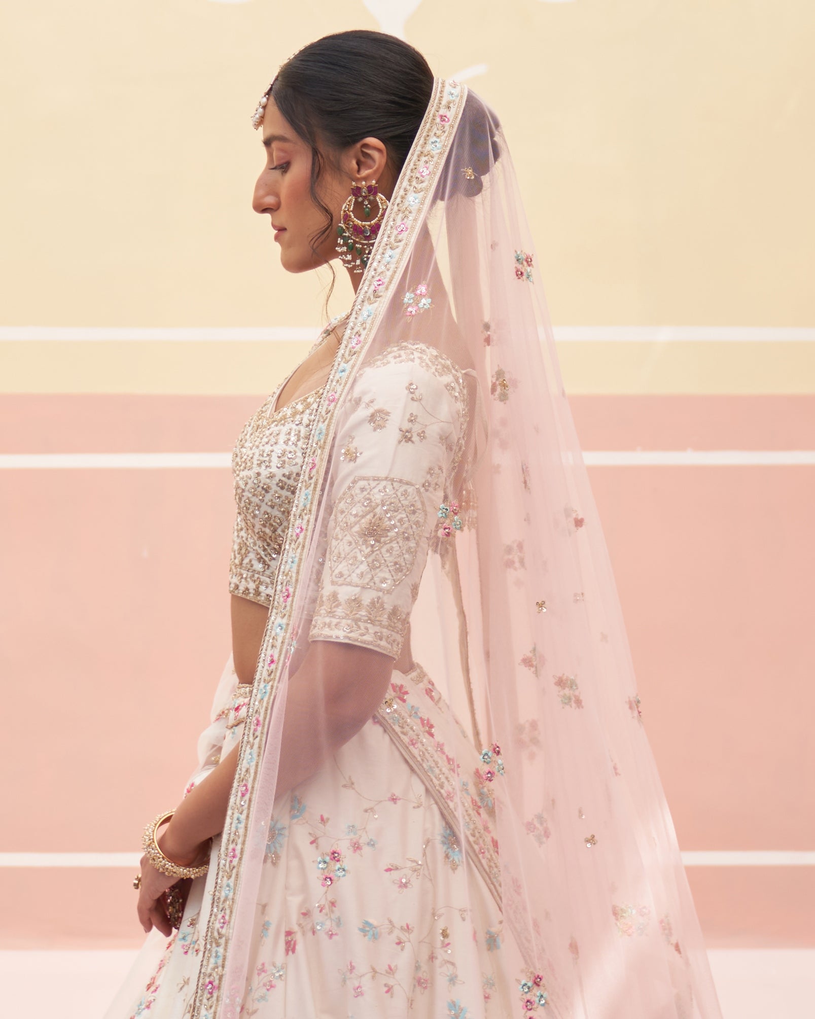Salma Ivory Raw Silk Lehenga Set