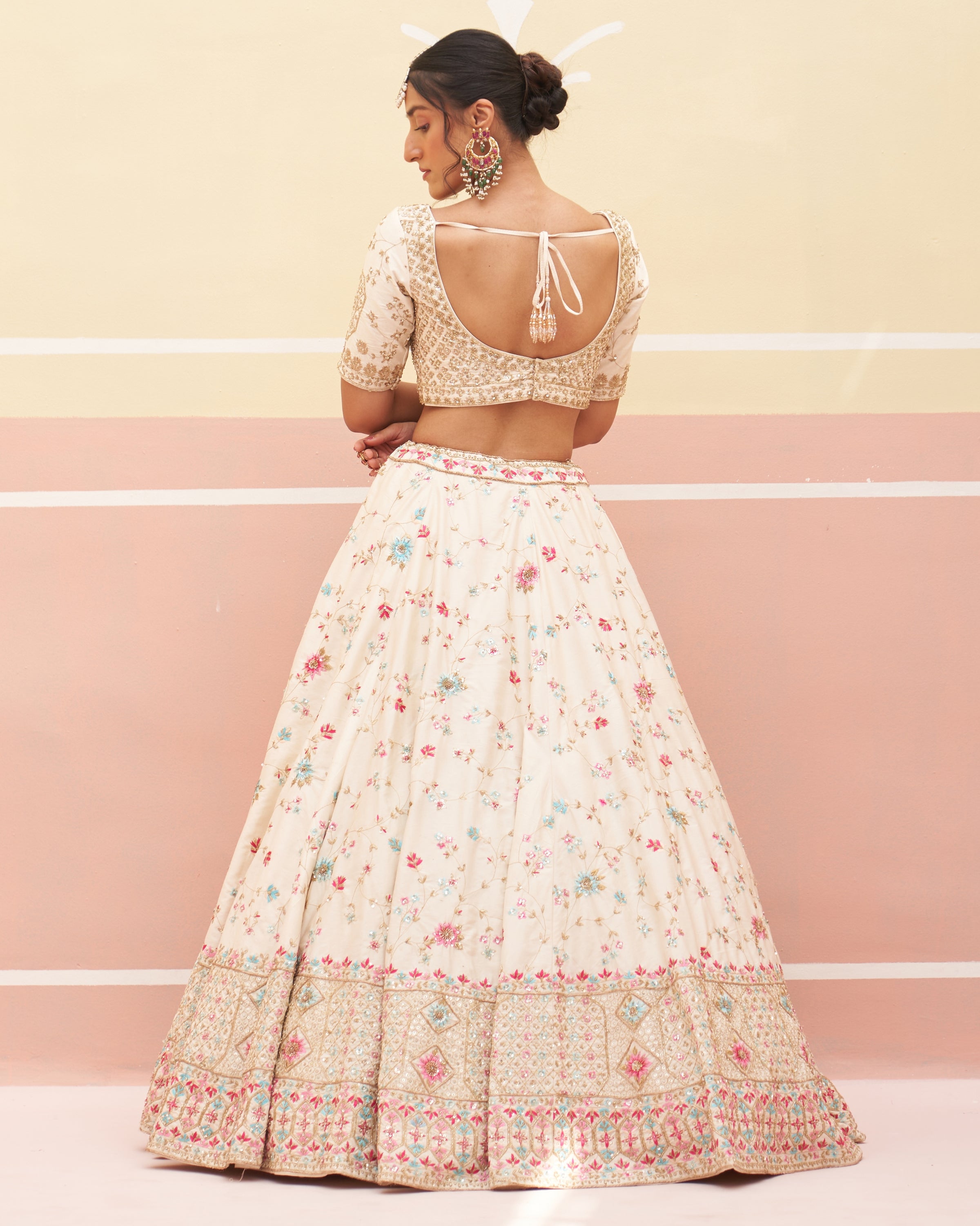 Salma Ivory Raw Silk Lehenga Set