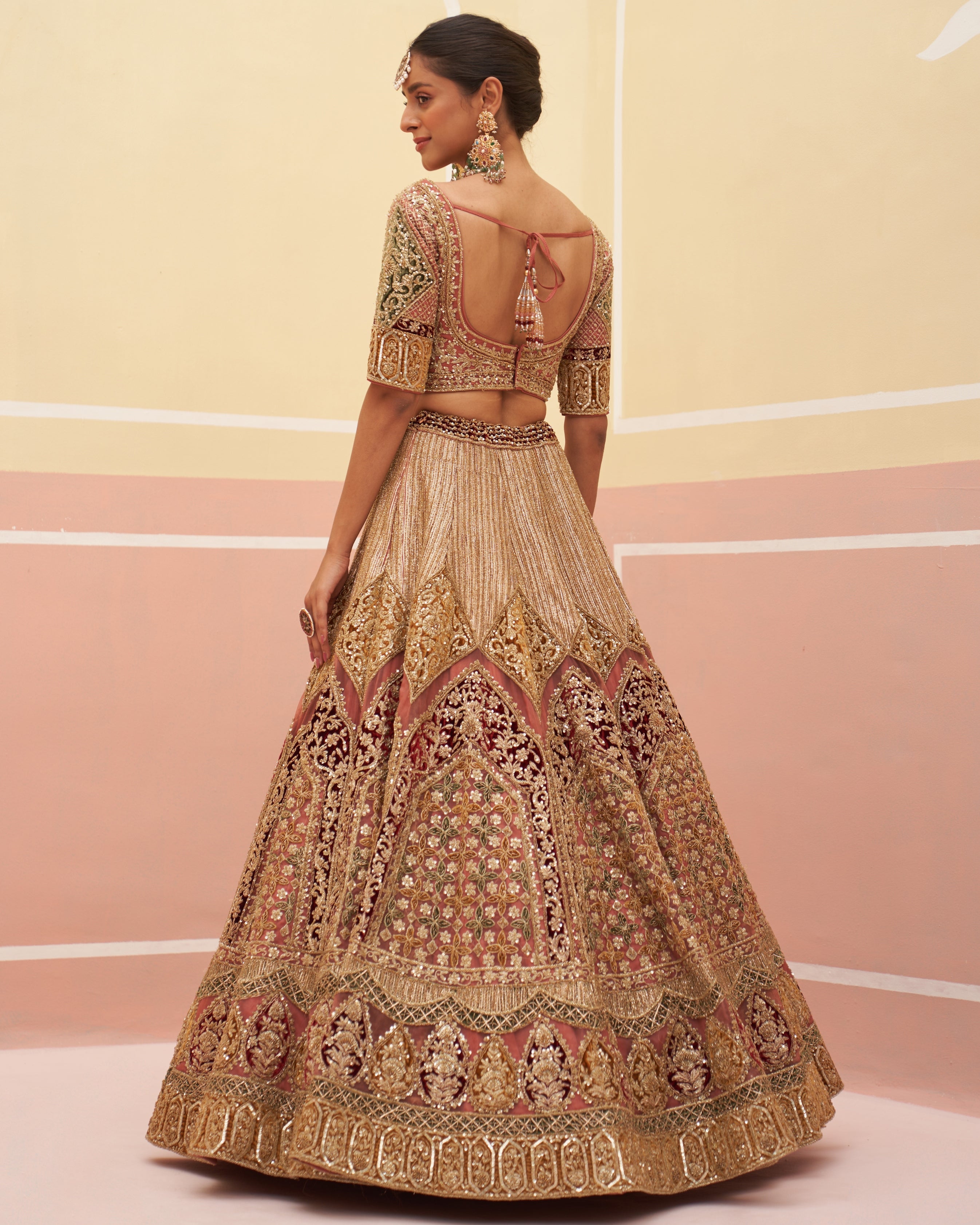 Onion Pink Organza Lehenga Set