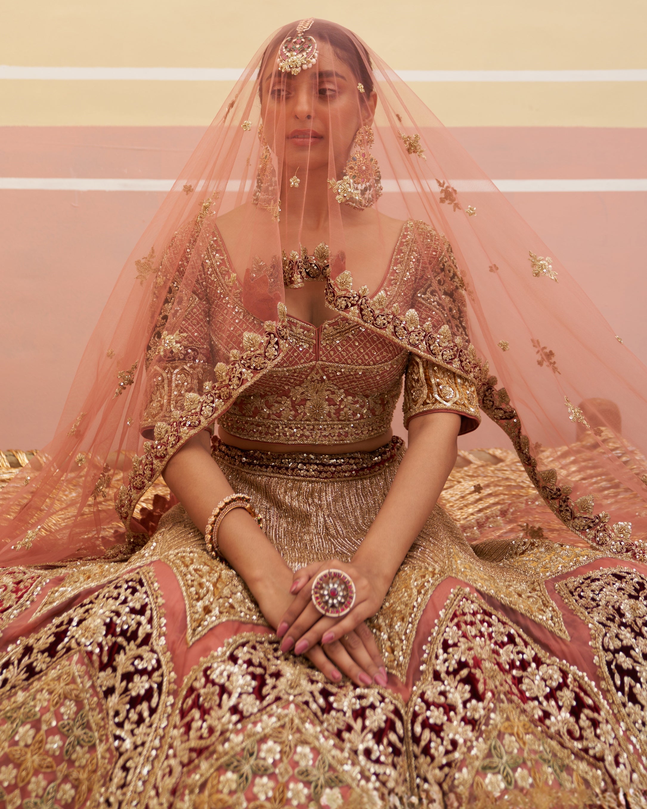 Onion Pink Organza Lehenga Set