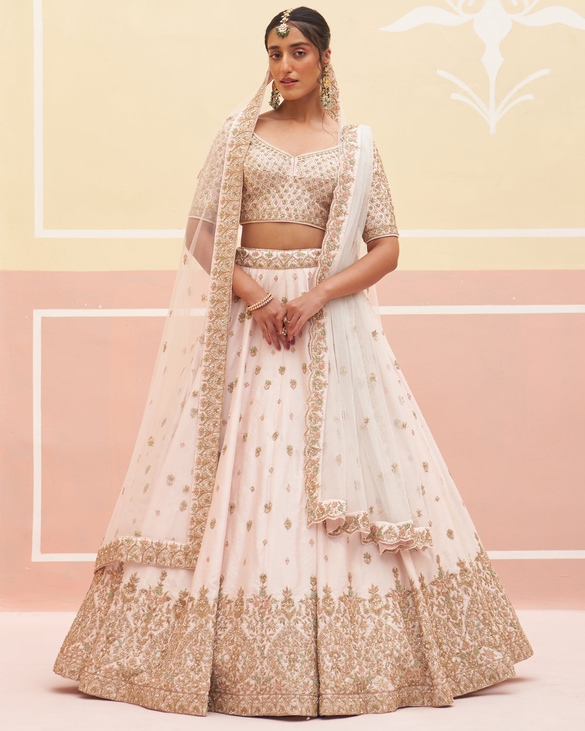 Samreen Blush Pink Raw Silk Lehnga Set