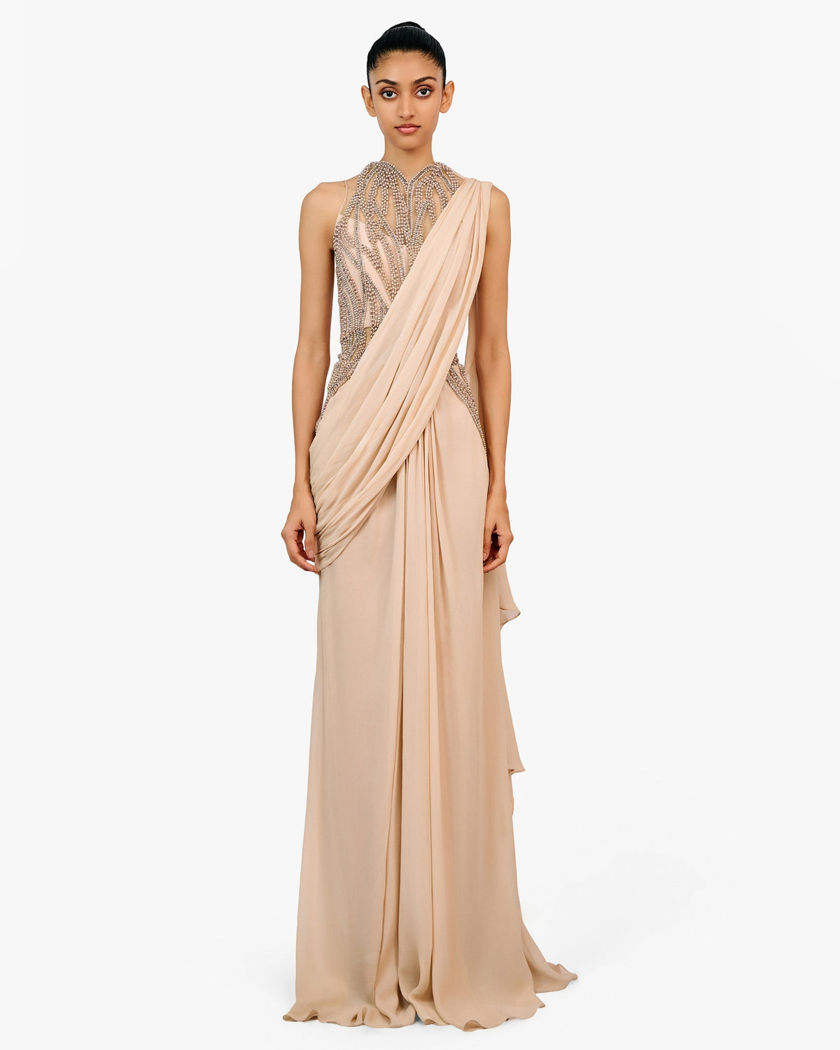 The Anatomical Pearl Sari Gown