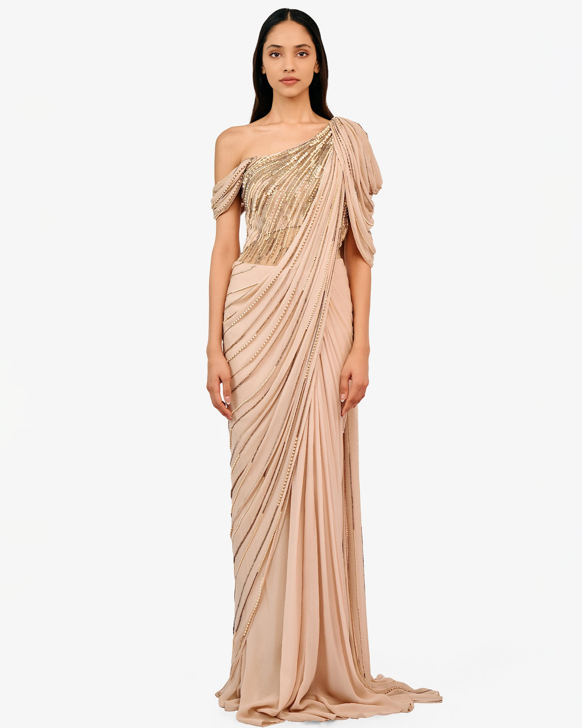 The Cascade Drape Sari Gown