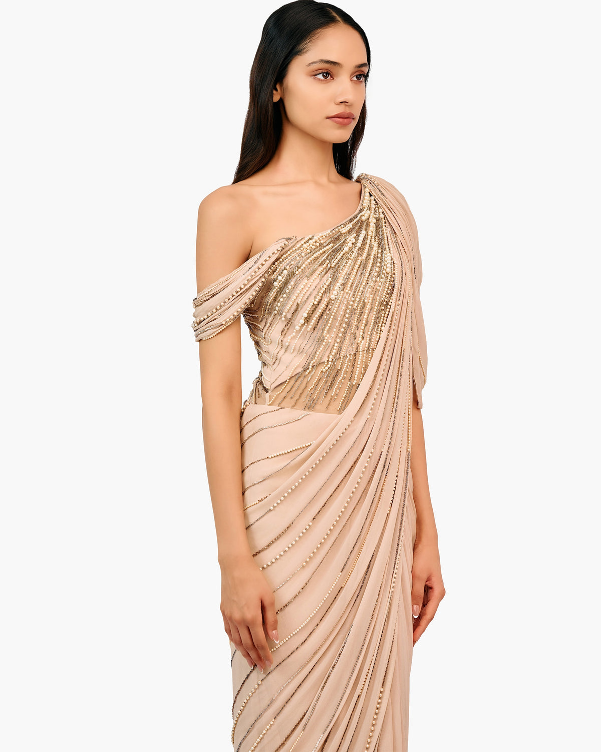 The Cascade Drape Sari Gown