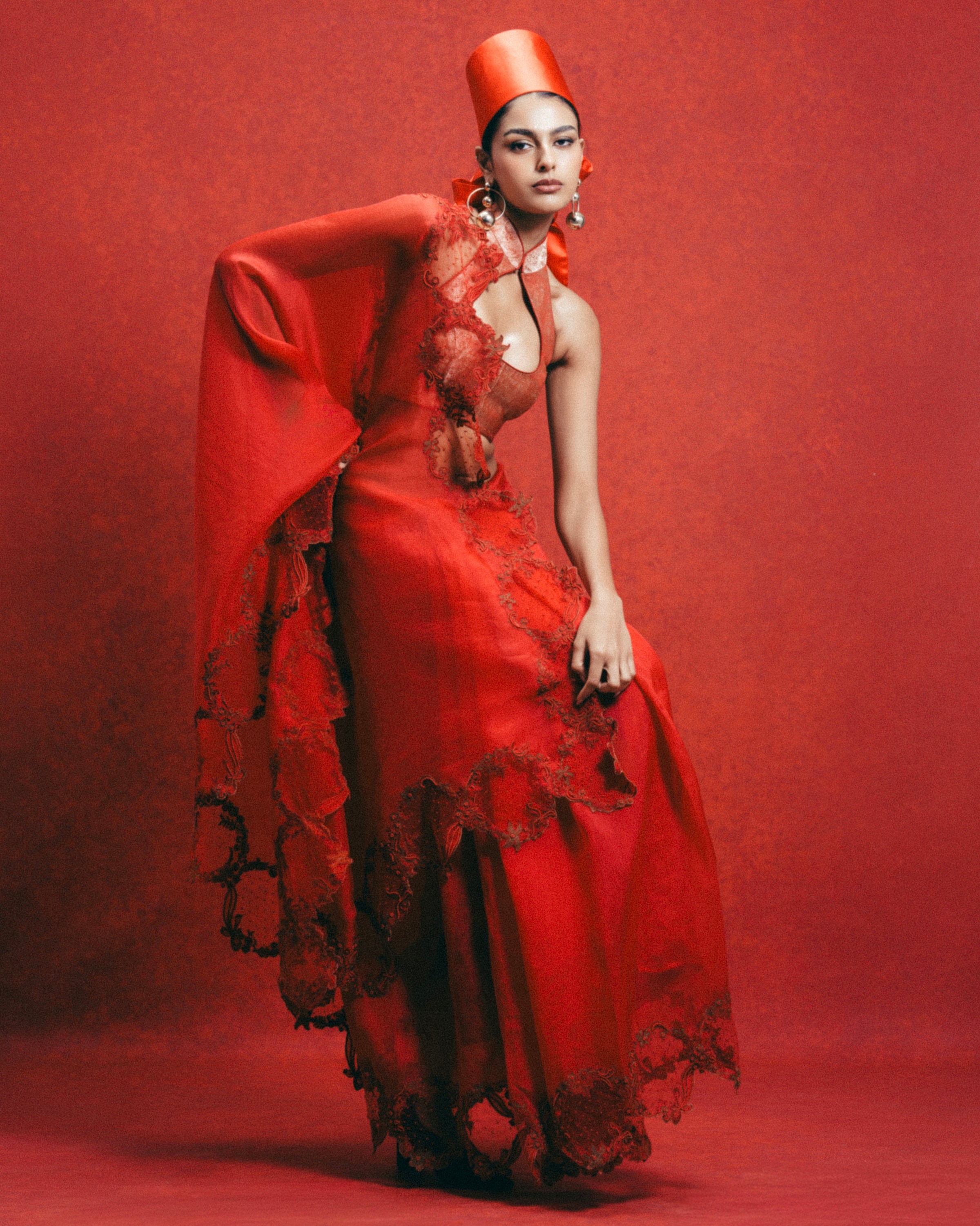 Handwoven Red Kora Banarasi Sari