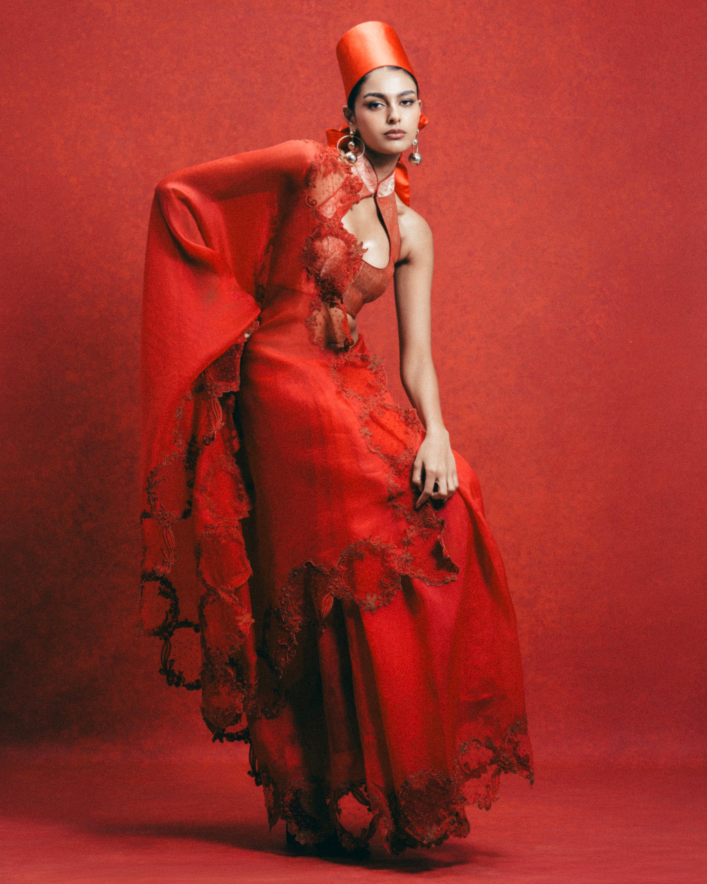 Handwoven Red Kora Banarasi Sari