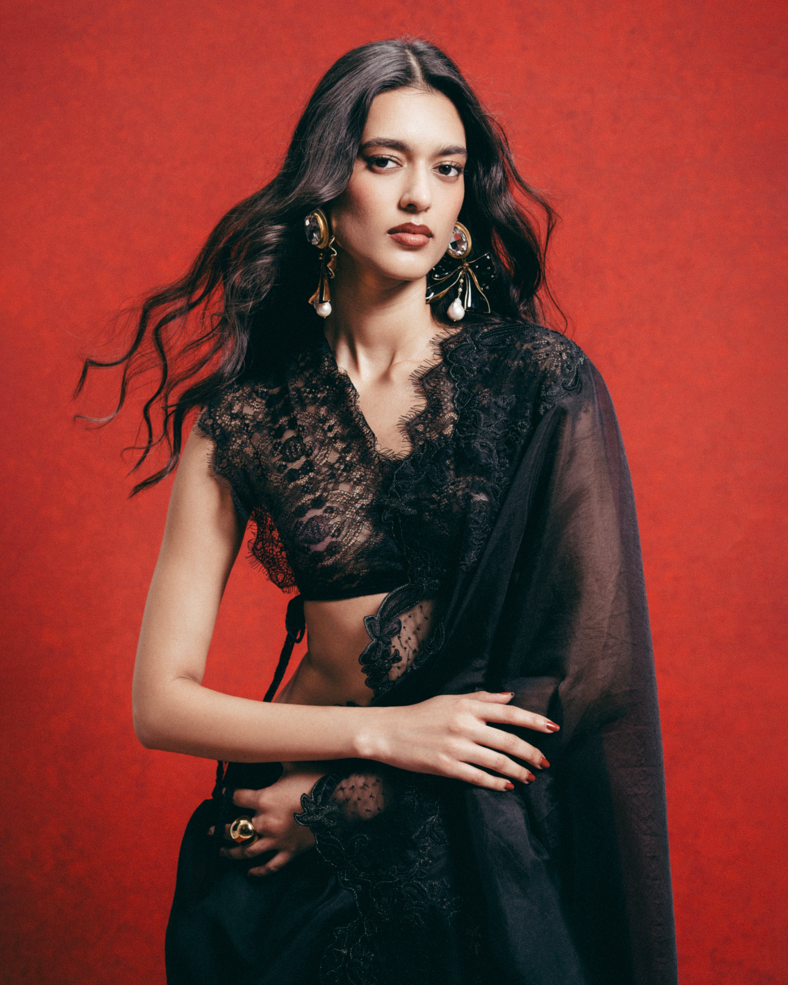 Handwoven Black Kora Banarasi Sari