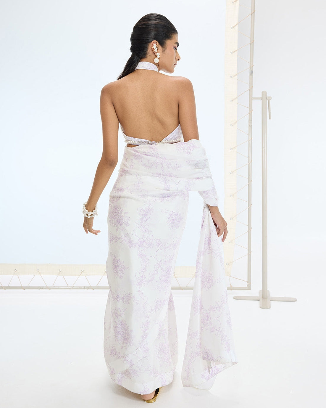 The Ruby Sari In Off-white