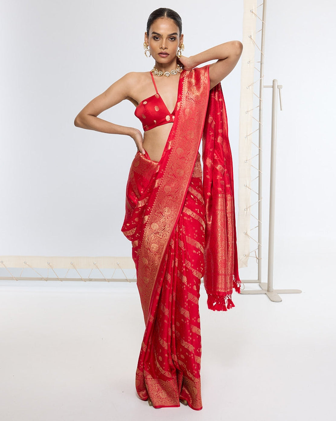 Handwoven Crimson Red Sari