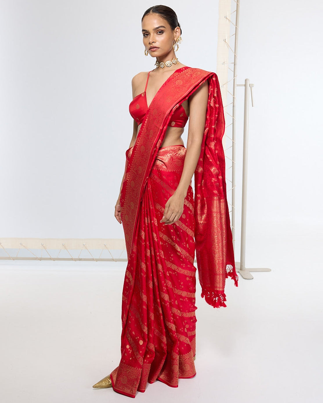 Handwoven Crimson Red Sari