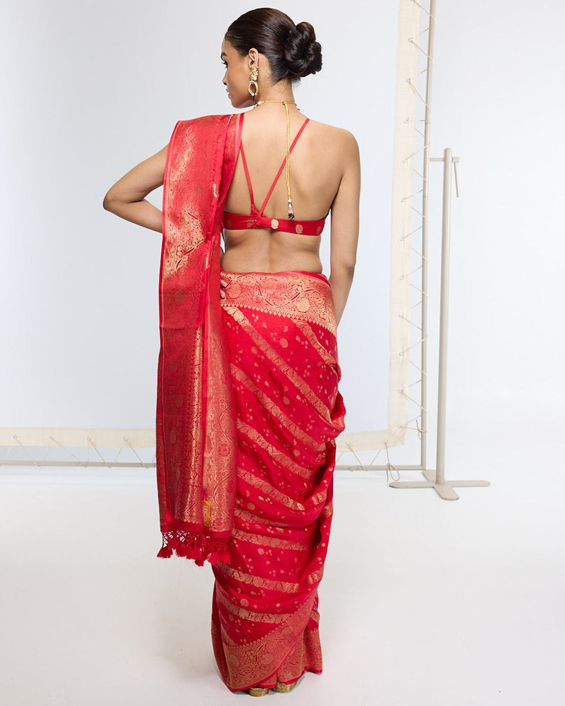 Handwoven Crimson Red Sari