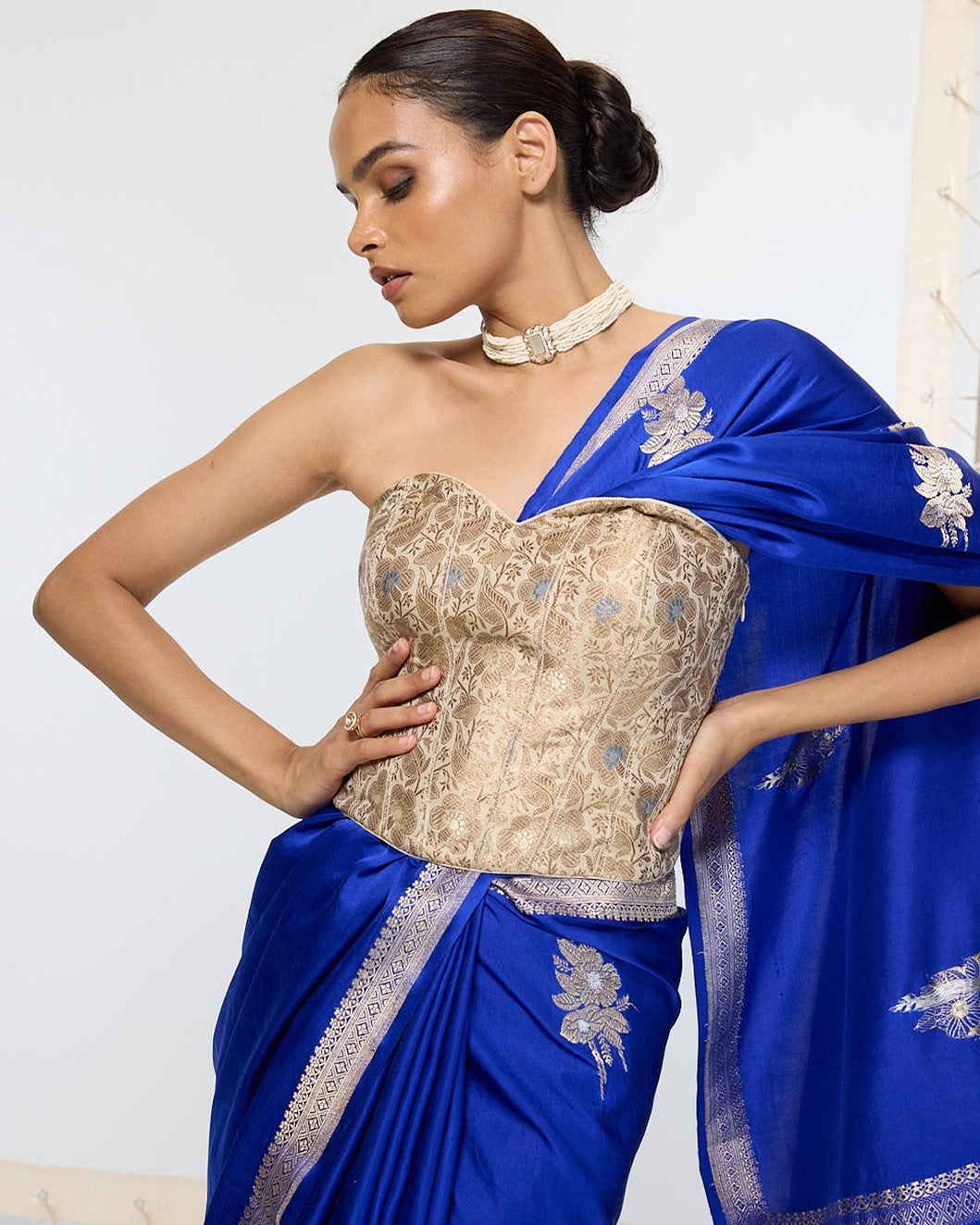 Handwoven Prussian Blue Sari