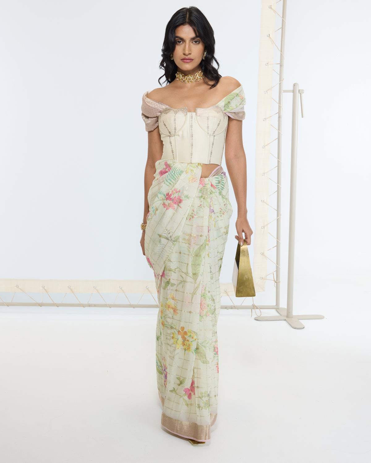 Handwoven Pistachio Green Printed Sari