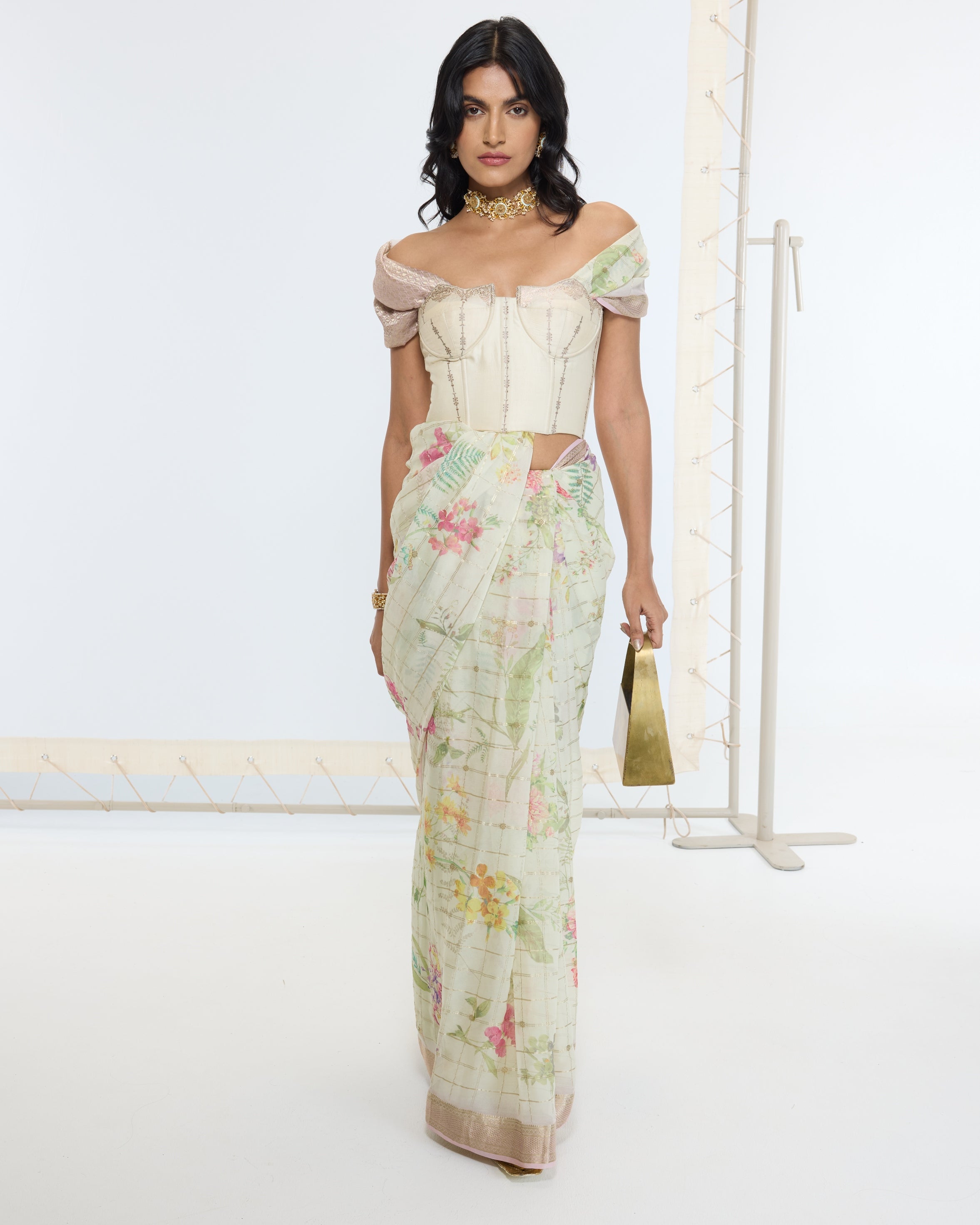 Handwoven Pistachio Green Printed Sari