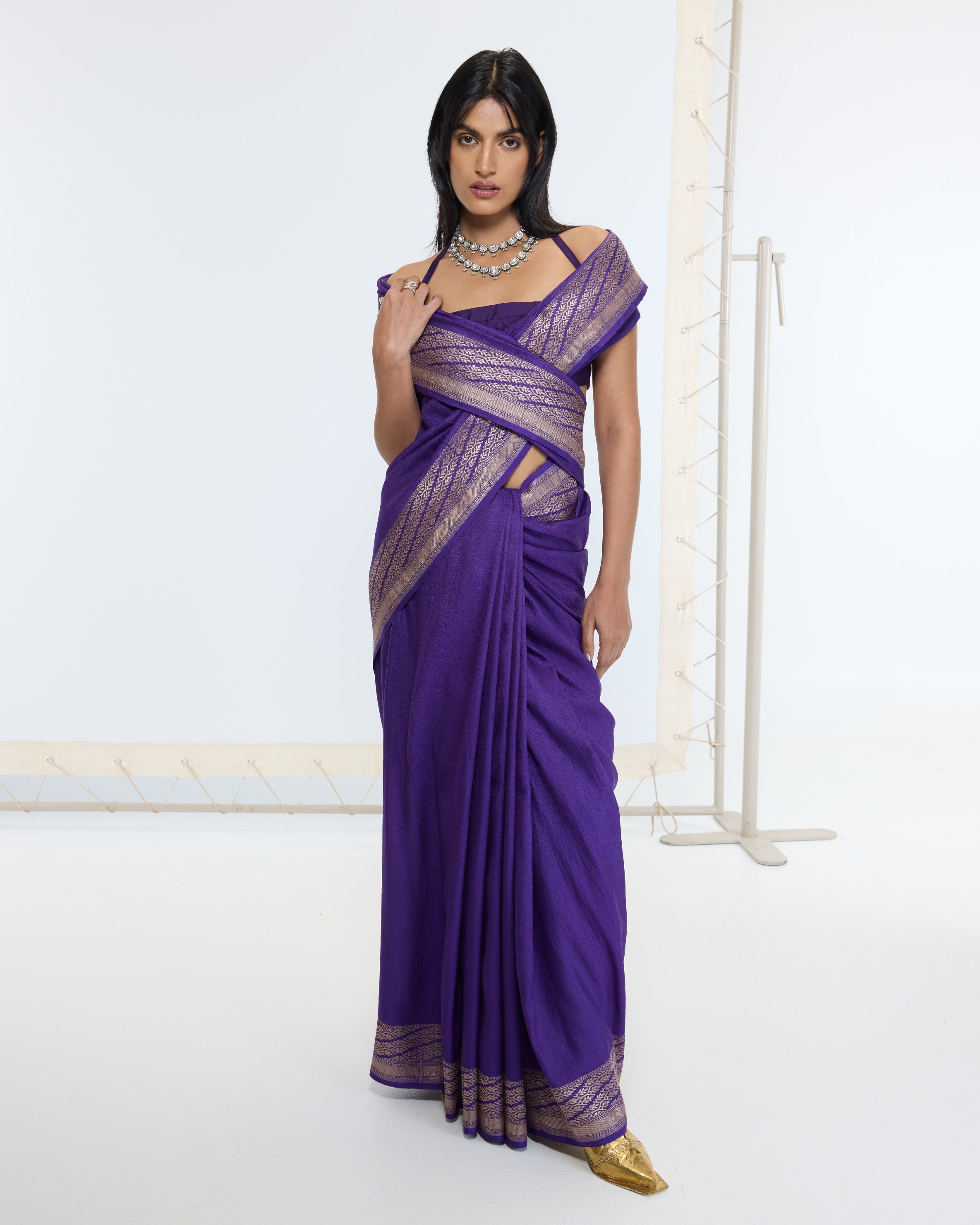 Handwoven Deep Purple Sari