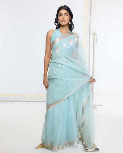 Handwoven Powder Blue Sari