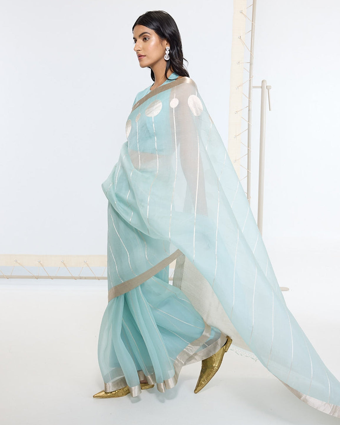 Handwoven Powder Blue Sari