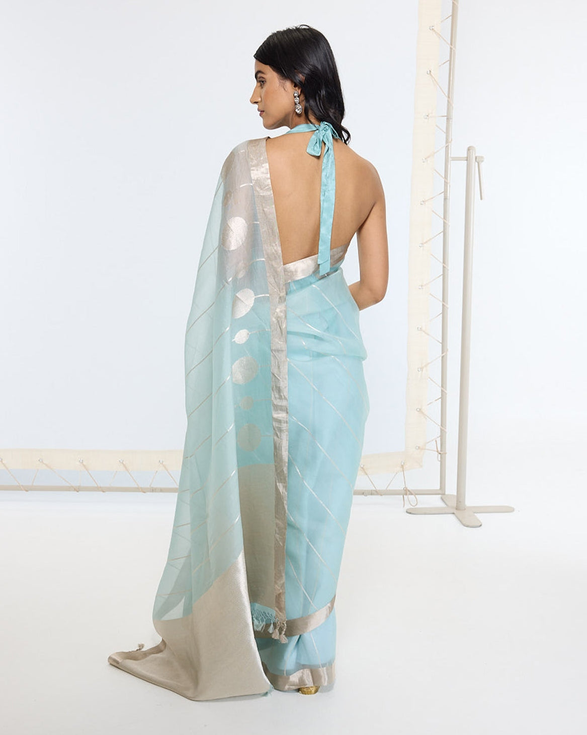 Handwoven Powder Blue Sari