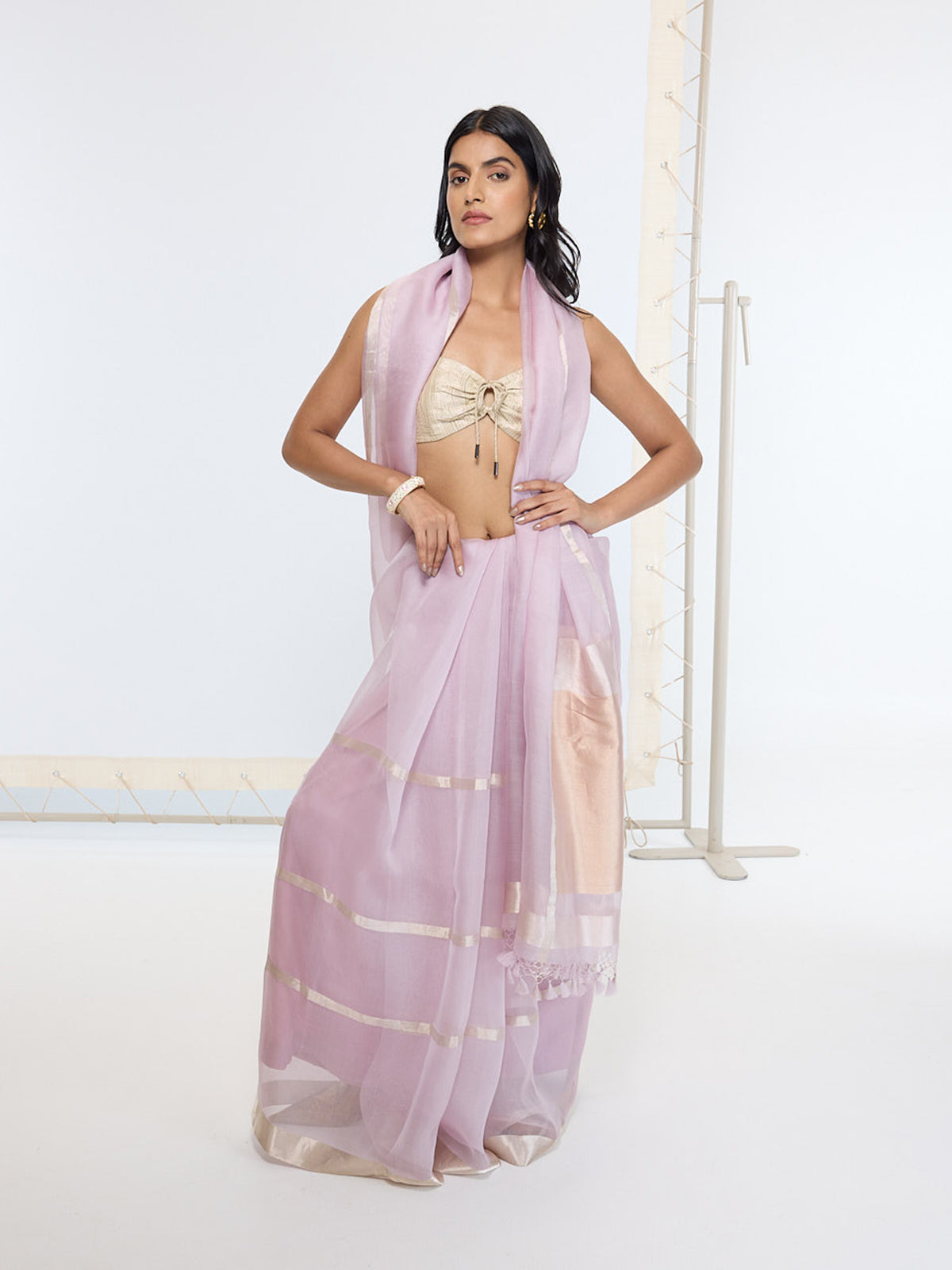 Handwoven Dusty Grape Sari