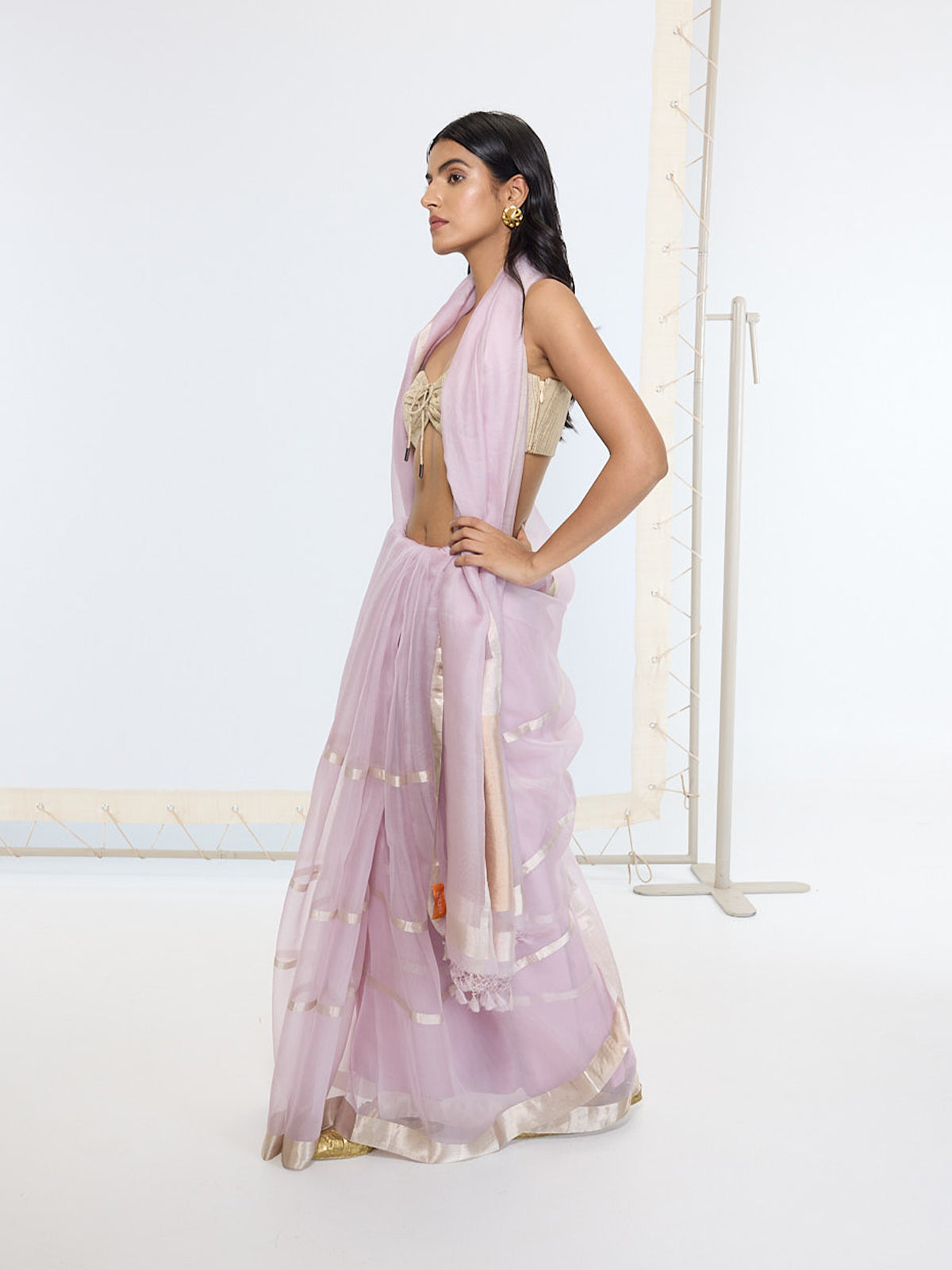 Handwoven Dusty Grape Sari