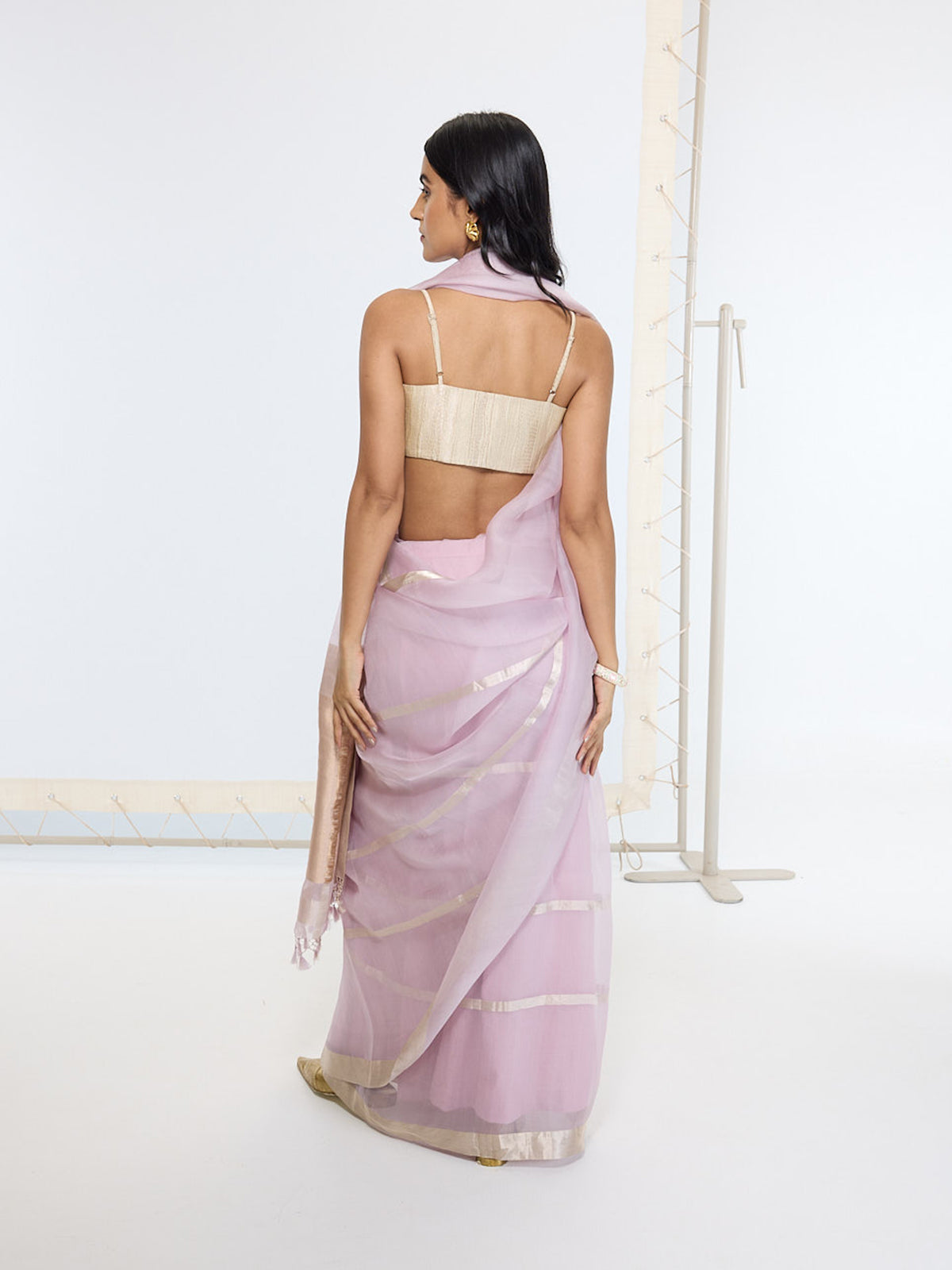 Handwoven Dusty Grape Sari