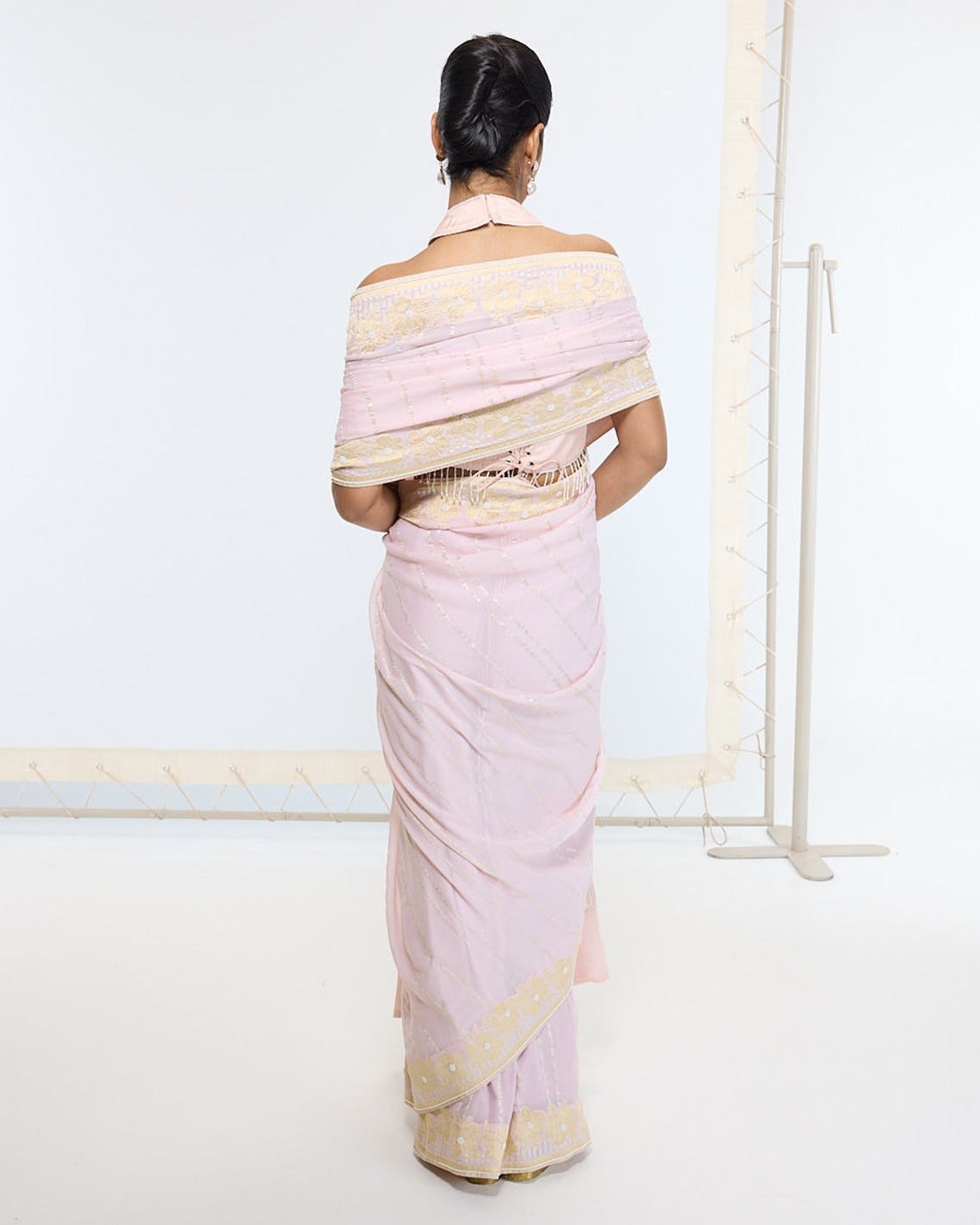Handwoven Dusty Peach Sari