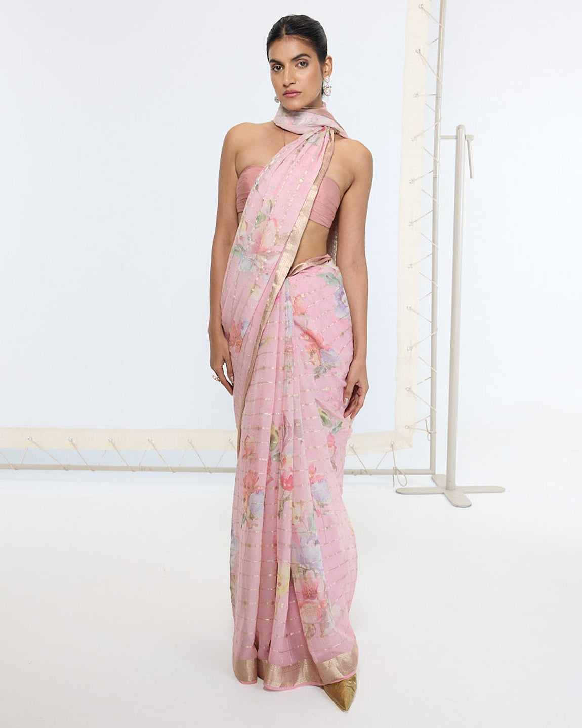 Handwoven Cotton Candy Printed Sari