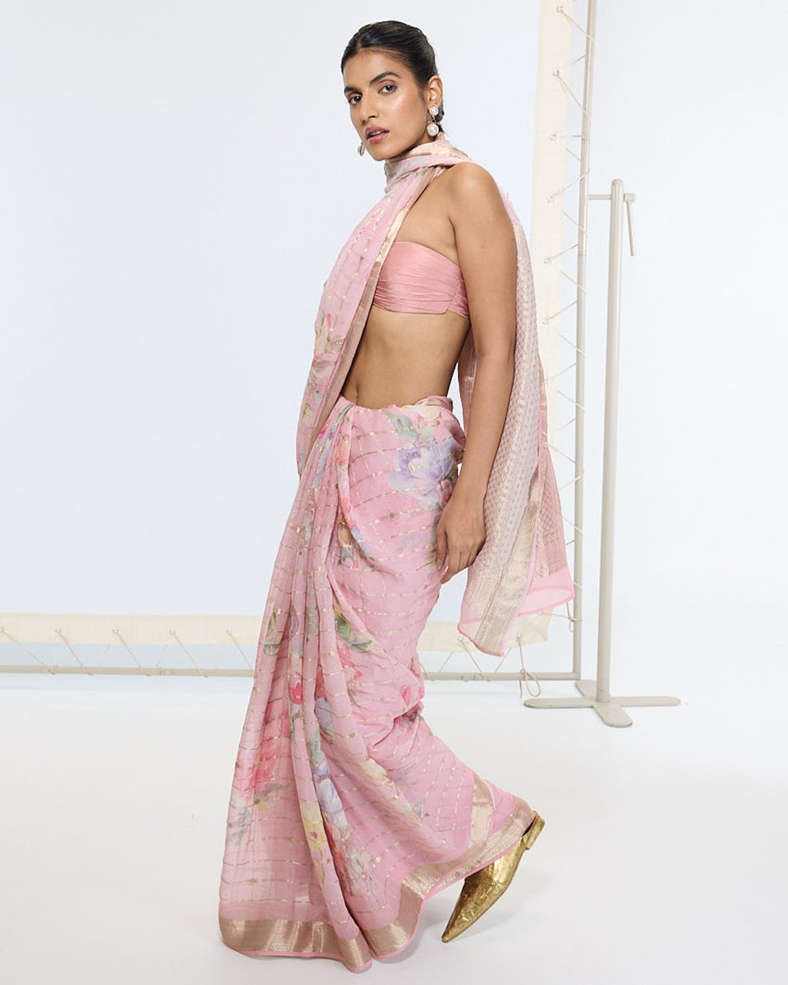 Handwoven Cotton Candy Printed Sari