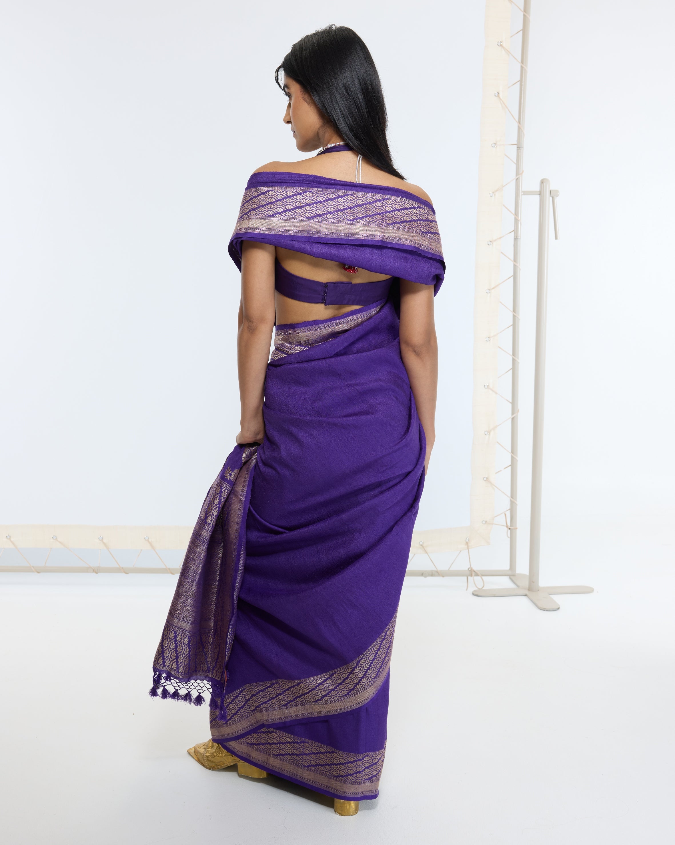 Handwoven Deep Purple Sari