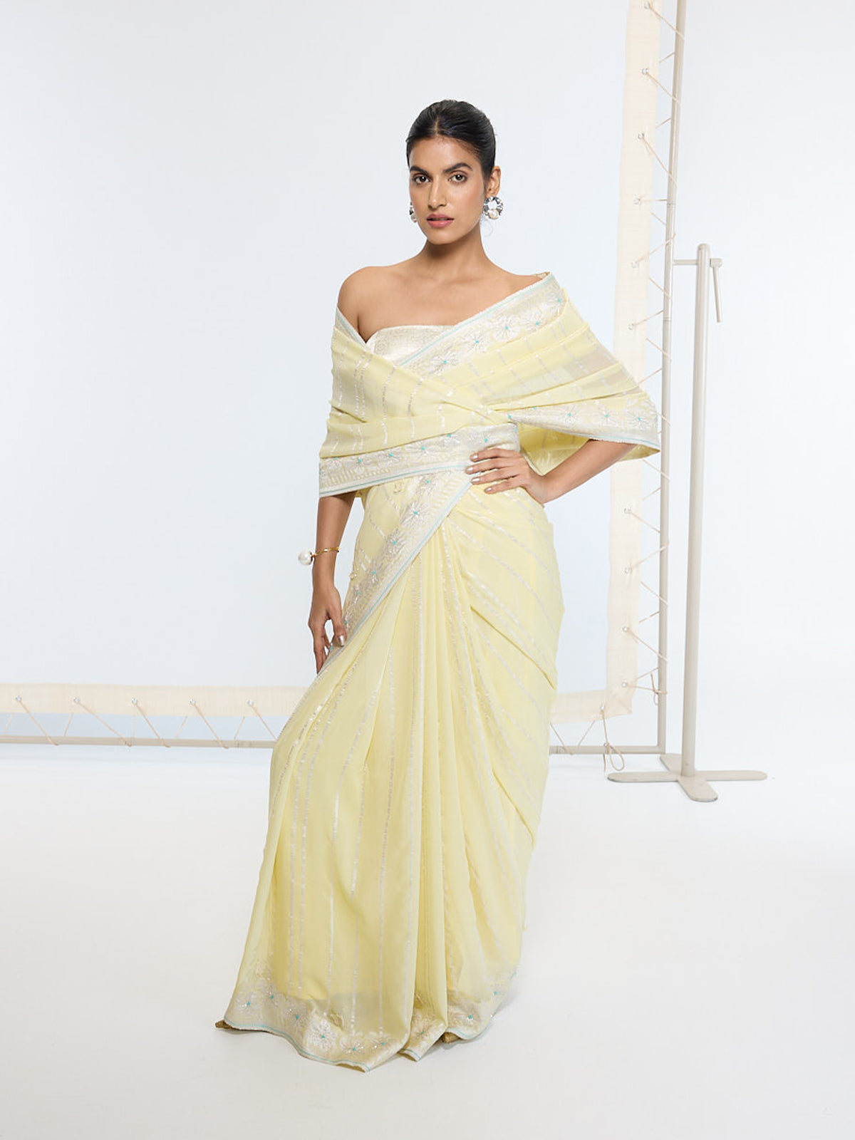 Handwoven Lemon Yellow Sari