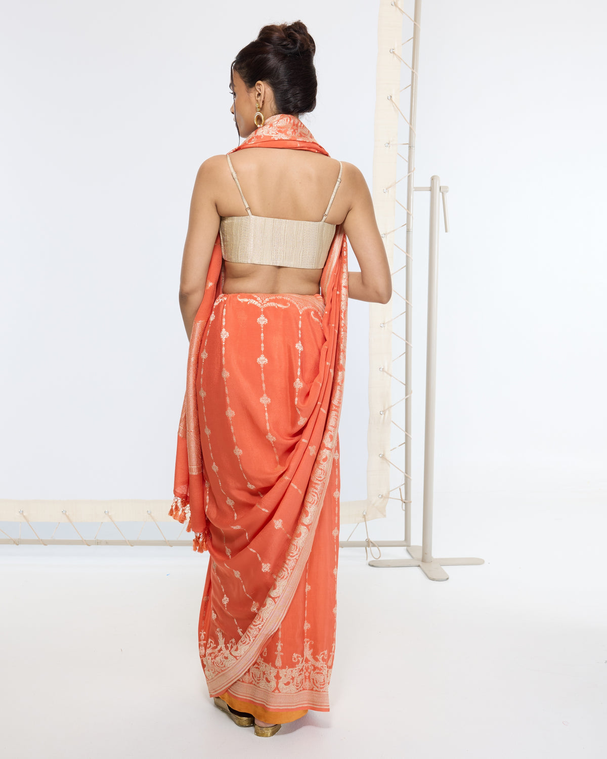 Handwoven Rusty Orange Sari