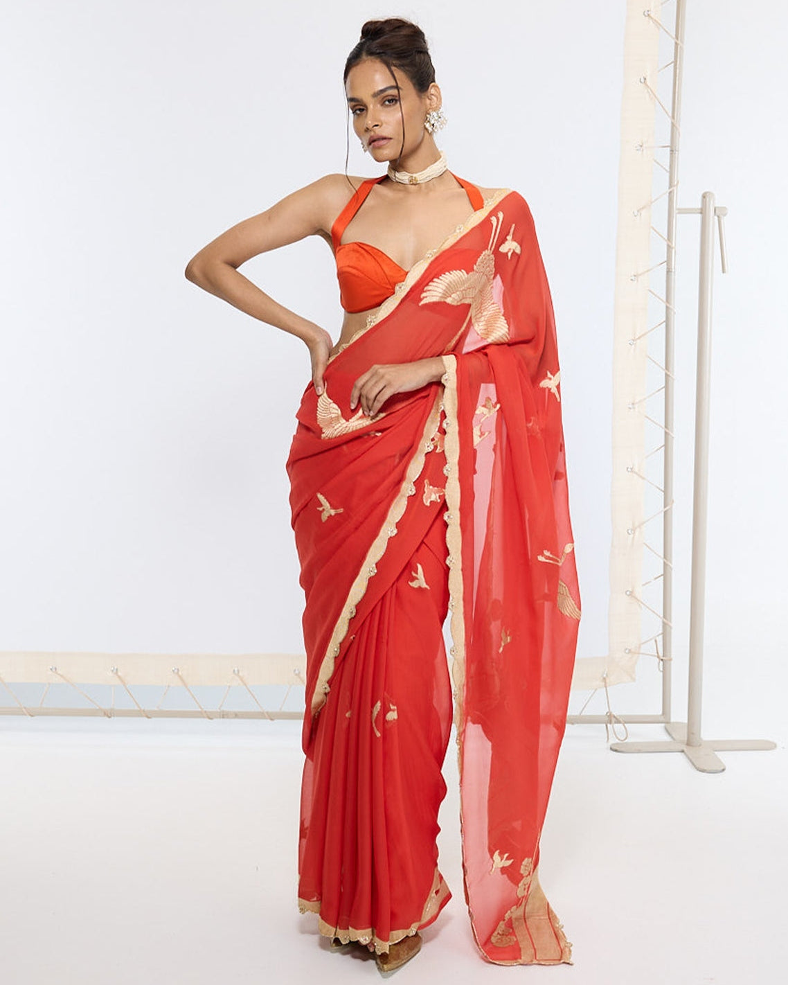 Handwoven Ruby Red Sari