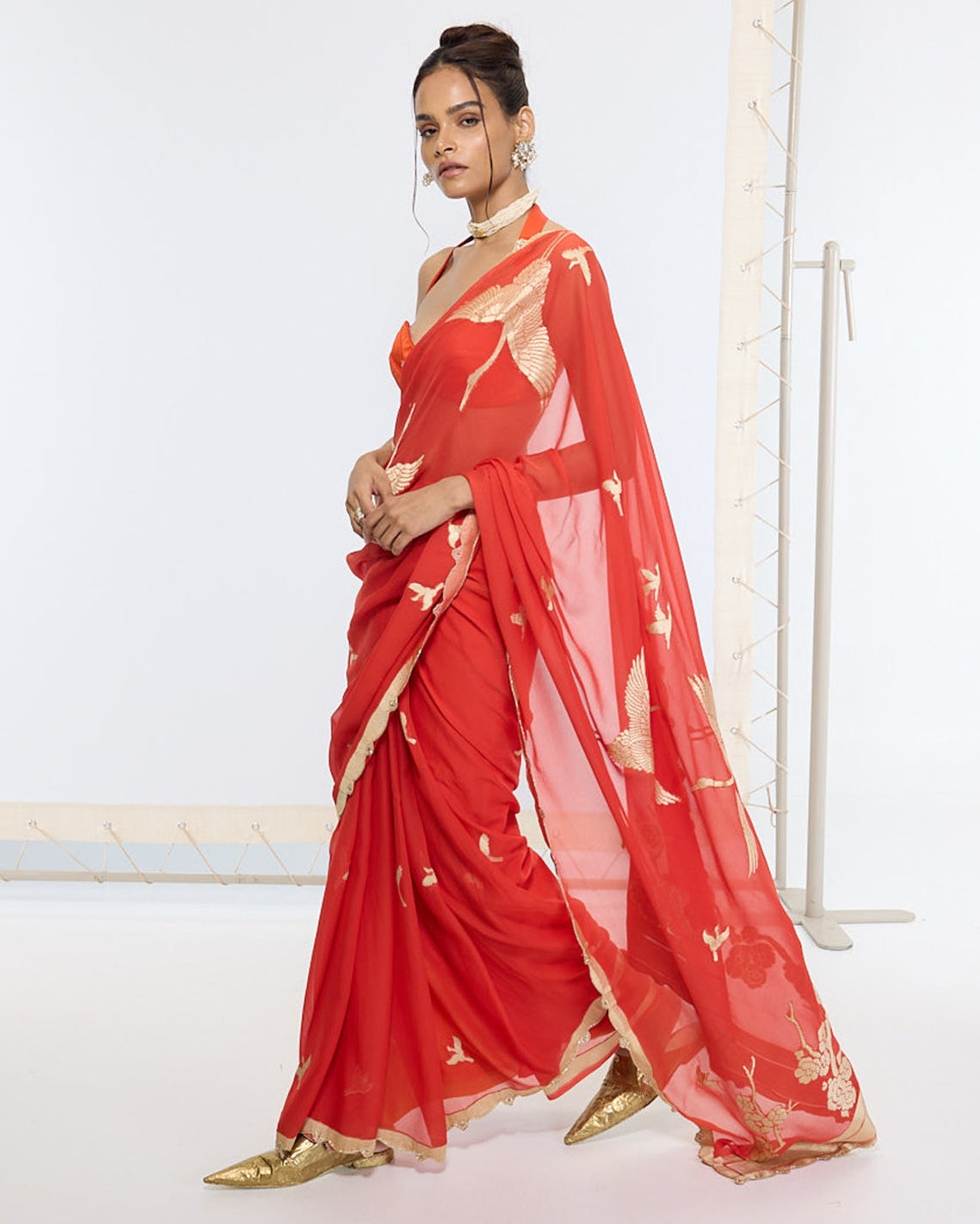 Handwoven Ruby Red Sari